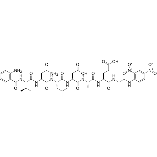 Abz-Val-Asn-Leu-Asp-Ala-Glu-EDDnp Structure