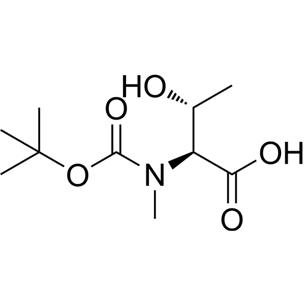 N-(tert-Butoxycarbonyl)-N-methyl-L-threonine Structure