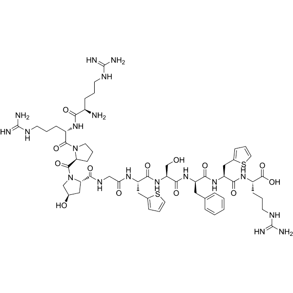 D-Arg-[Hyp3, Thi5, 8, D-Phe7]-Bradykinin Structure