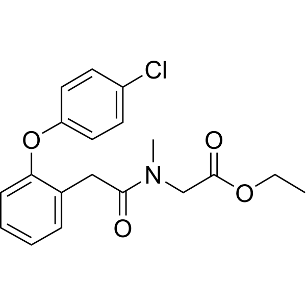 Ethyl 2-(2-(2-(4-chlorophenoxy)phenyl)-N-methylacetamido)acetate Structure