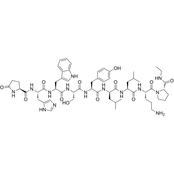 (Des-Gly10, D-Leu6, Orn8, Pro-NHEt9)-LHRH Structure