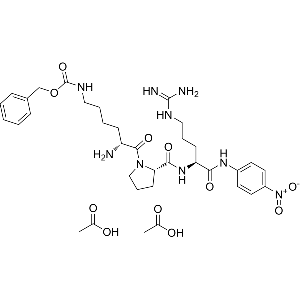 D-Lys(Z)-Pro-Arg-pNA diacetate Structure
