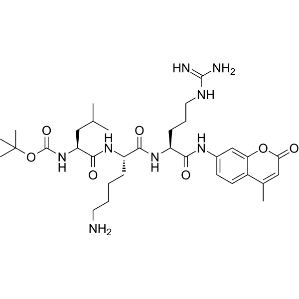 Boc-Leu-Lys-Arg-AMC Structure