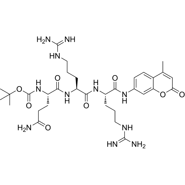 Boc-Gln-Arg-Arg-AMC Structure