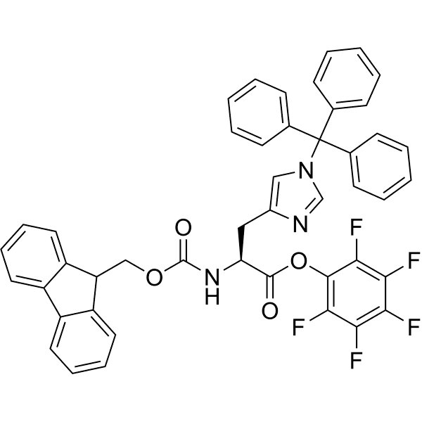 Nα-Fmoc-N(im)-trityl-L-histidine pentafluorophenyl ester Structure