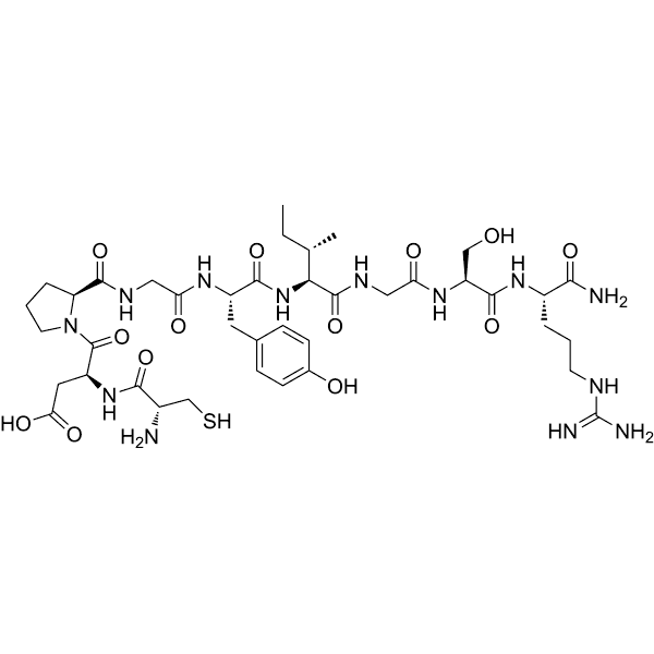 Cys-Asp-Pro-Gly-Tyr-Ile-Gly-Ser-Arg-NH2 Structure