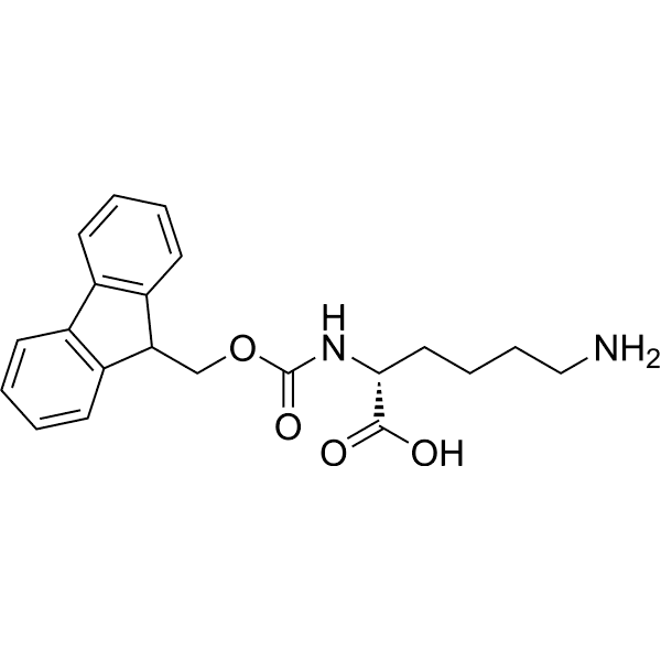 (((9H-Fluoren-9-yl)methoxy)carbonyl)-D-lysine Structure