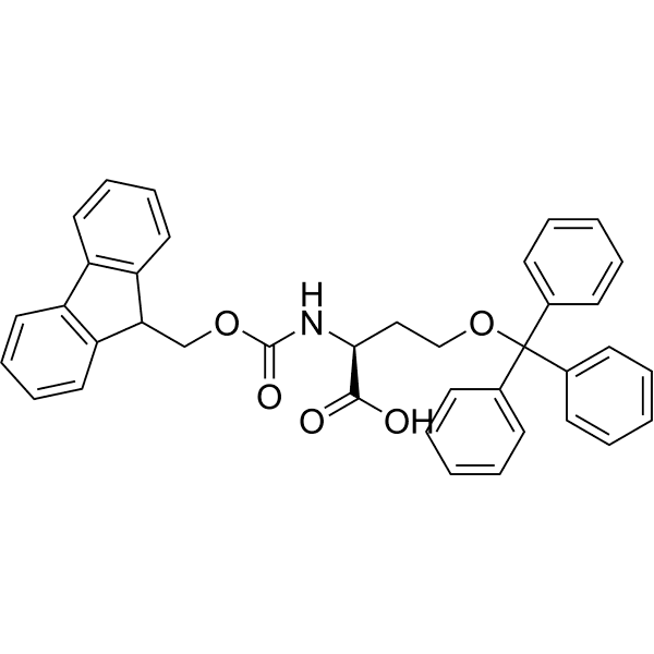 N-(((9H-Fluoren-9-yl)methoxy)carbonyl)-O-trityl-L-homoserine Structure