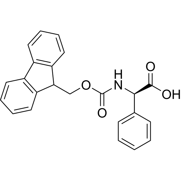 (R)-2-((((9H-Fluoren-9-yl)methoxy)carbonyl)amino)-2-phenylacetic acid Structure
