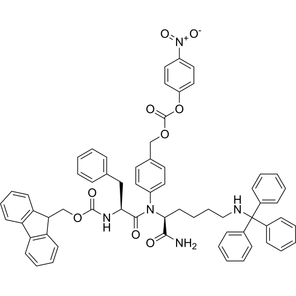 Fmoc-Phe-Lys(Trt)-PAB-PNP  Structure