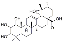 1β,2α,3β,19α-Tetrahydroxy-12-ursen-28-oic acid Structure