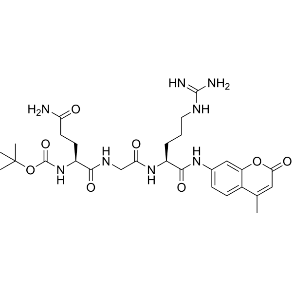 Boc-Gln-Gly-Arg-AMC Structure