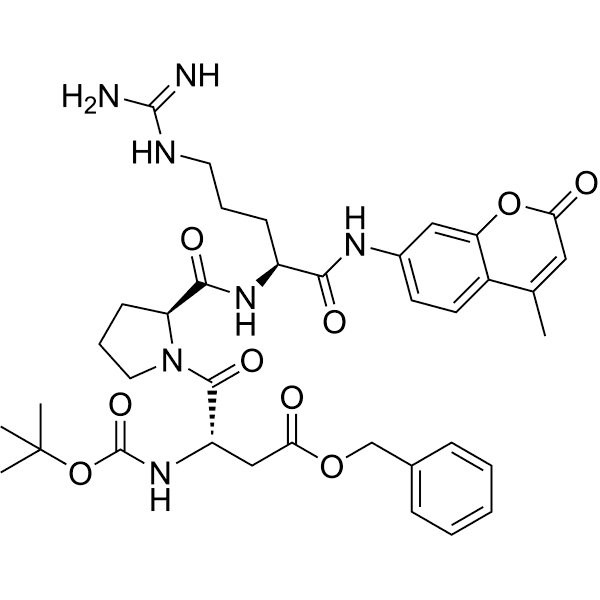 Boc-Asp(OBzl)-Pro-Arg-AMC Structure