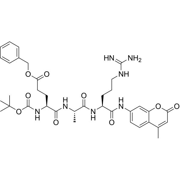 Boc-Glu(OBzl)-Ala-Arg-AMC Structure