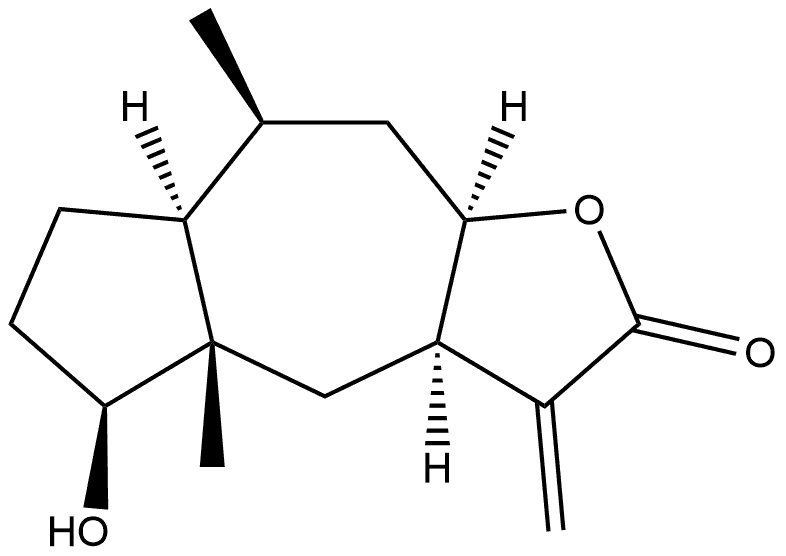 5-Hydroxy-4a,8-dimethyl-3-methylen-decahydroazuleno[6,5-b]furan-2(3H)-on Structure