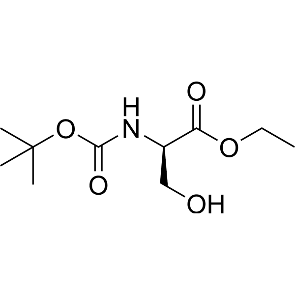 (R)-Ethyl 2-((tert-butoxycarbonyl)amino)-3-hydroxypropanoate Structure