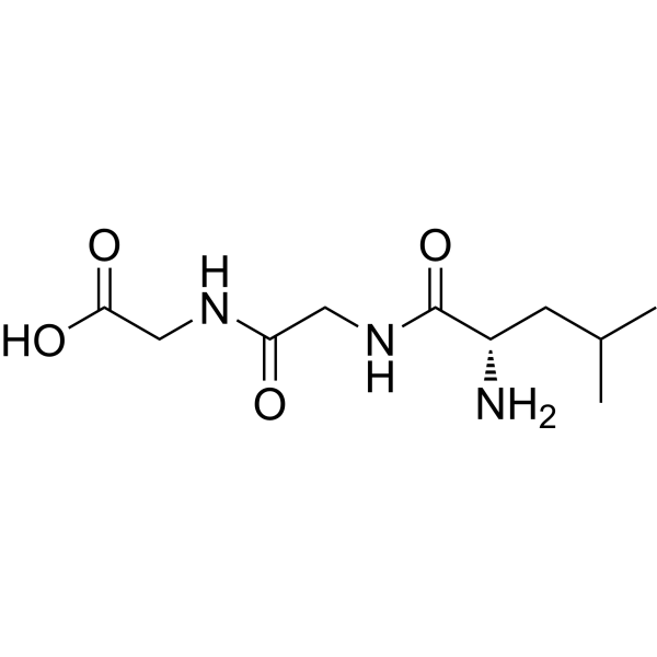 (S)-2-(2-(2-Amino-4-methylpentanamido)acetamido)acetic acid Structure