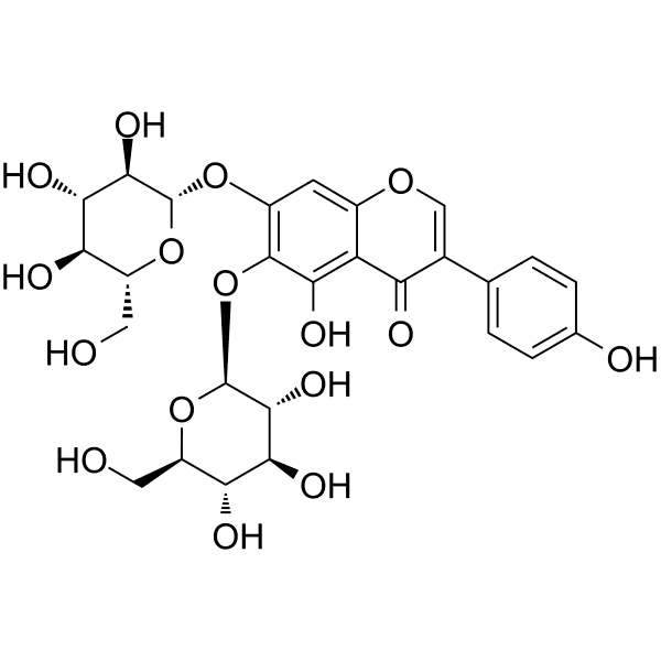 5,​6,​7,​40-​Tetrahydroxyisoflavo​ne-​6,​7-​di-​o-​b-​D-​glucopyranoside Structure