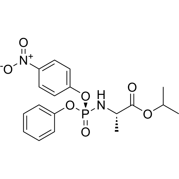 L-Alanine, N-[(S)-(4-nitrophenoxy)phenoxyphosphinyl]-, 1-methylethyl ester Structure