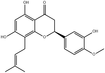 5,7,3'-Trihydroxy-4'-methoxy-8-prenylflavanone Structure