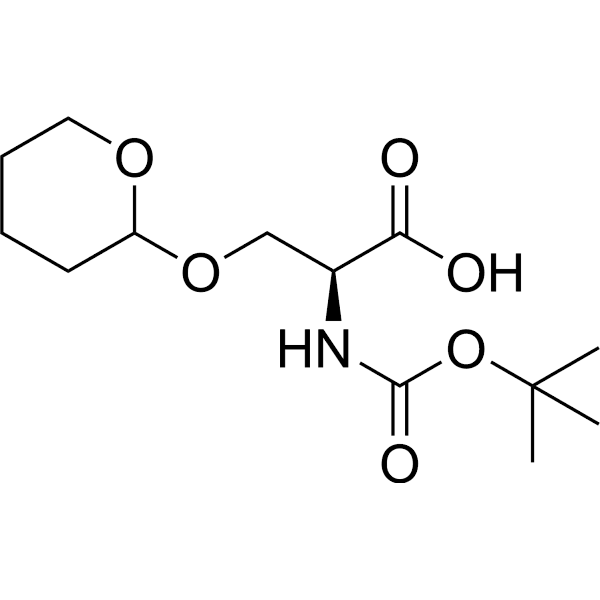 N-(tert-Butoxycarbonyl)-O-(tetrahydro-2H-pyran-2-yl)-L-serine Structure
