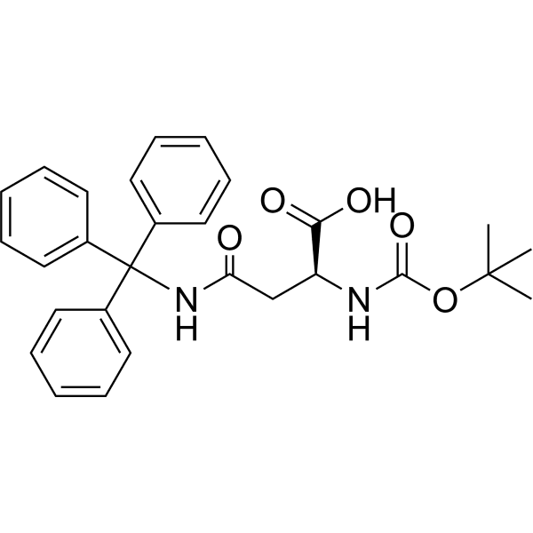 N2-(tert-Butoxycarbonyl)-N4-trityl-L-asparagine Structure