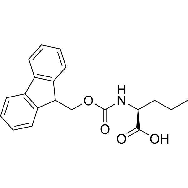 (S)-2-((((9H-Fluoren-9-yl)methoxy)carbonyl)amino)pentanoic acid Structure