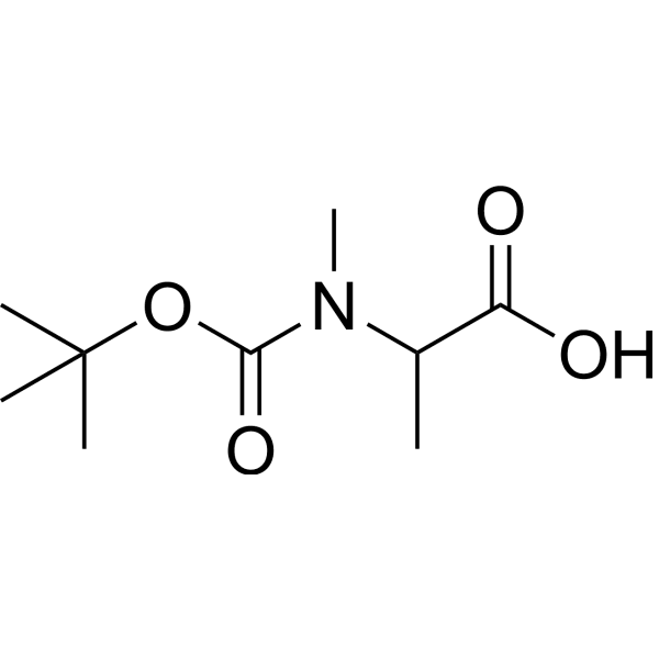2-((tert-Butoxycarbonyl)(methyl)amino)propanoic acid Structure