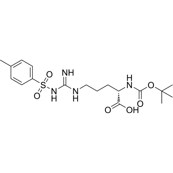 (S)-2-((tert-Butoxycarbonyl)amino)-5-(3-tosylguanidino)pentanoic acid Structure