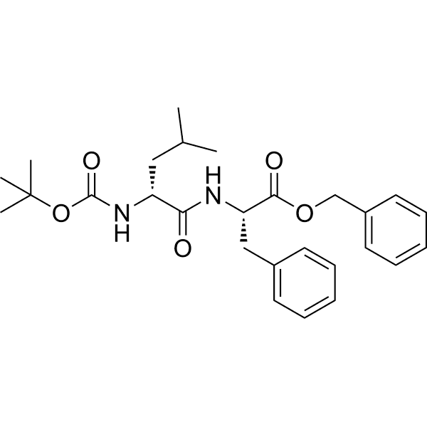 L-Phenylalanine, N-[N-[(1, 1-dimethylethoxy)carbonyl]-D-leucyl]-, phenylmethyl ester Structure