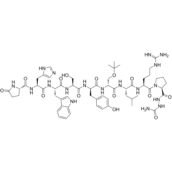 (D-Tyr5, D-Ser(tBu)6, Azagly10)-LHRH Structure