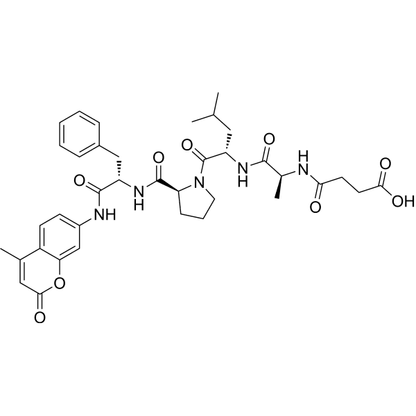 Suc-Ala-Leu-Pro-Phe-AMC Structure