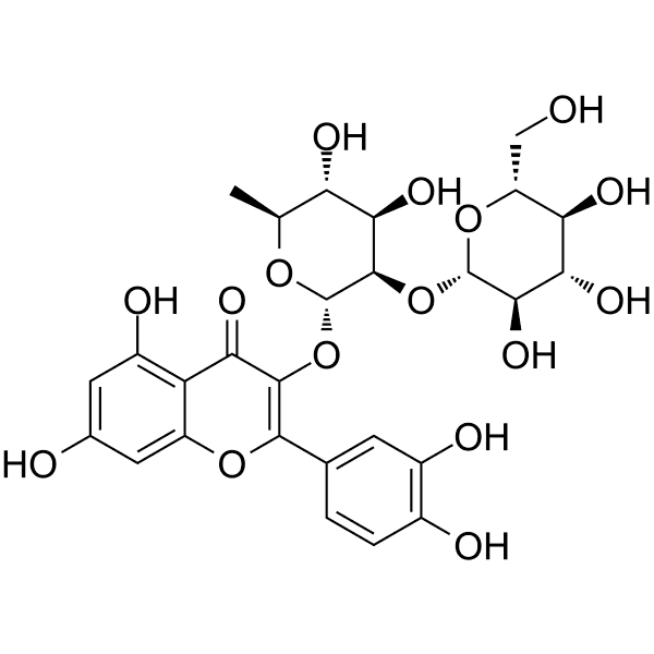Quercetin-3-O-D-glucosyl]-(1-2)-L-rhamnoside Structure