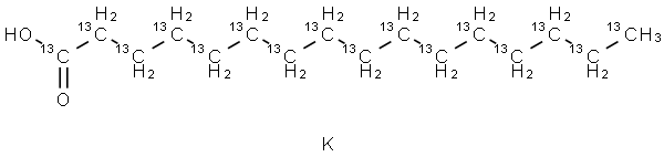 Potassium palmitate-13C16 Structure