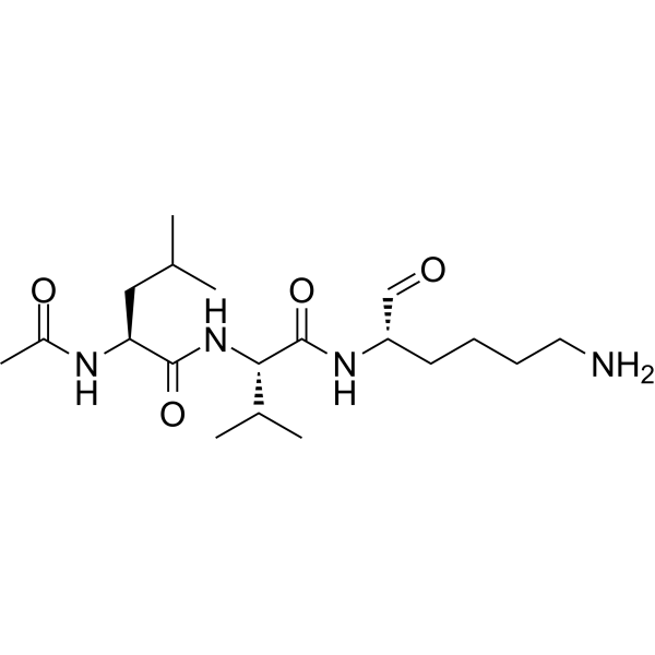 Ac-Leu-Val-Lys-Aldehyde Structure