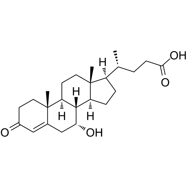 3-Oxo-7-hydroxychol-4-enoic acid  Structure