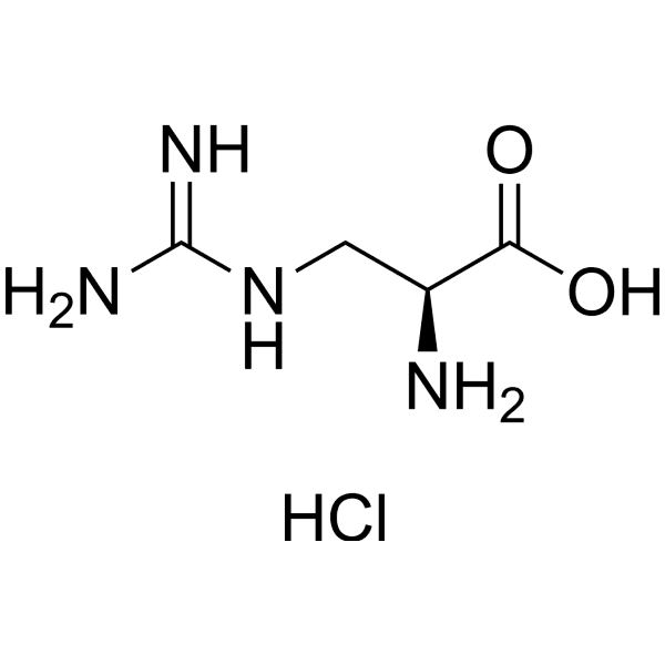 (S)-2-amino-3-guanidinopropanoic acid hydrochloride Structure