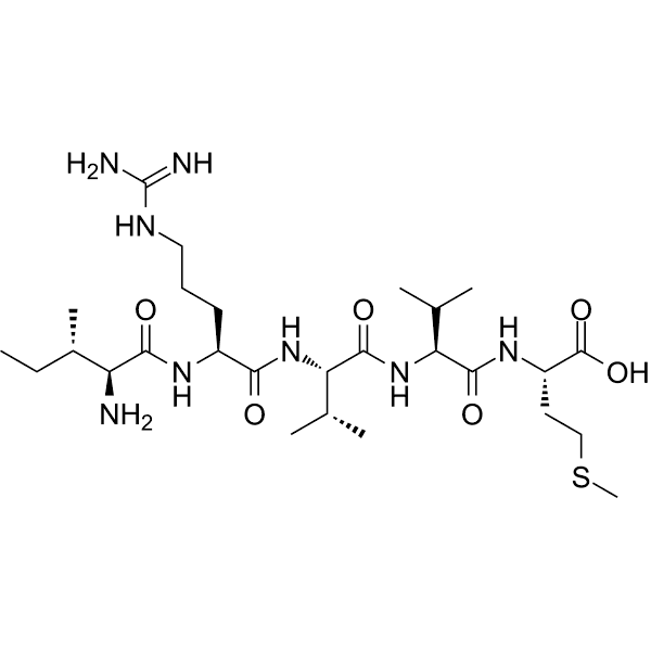 H-ILE-ARG-VAL-VAL-MET-OH Structure