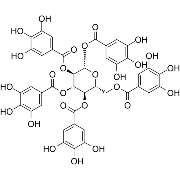 1,2,3,4,6-pentagalloylglucose Structure