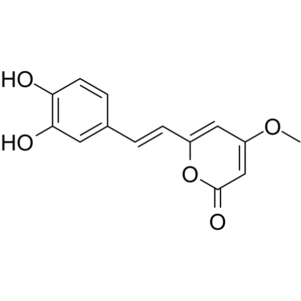 4-Methyl-6-(3',4'-dihydroxystyryl)-2-pyrone Structure