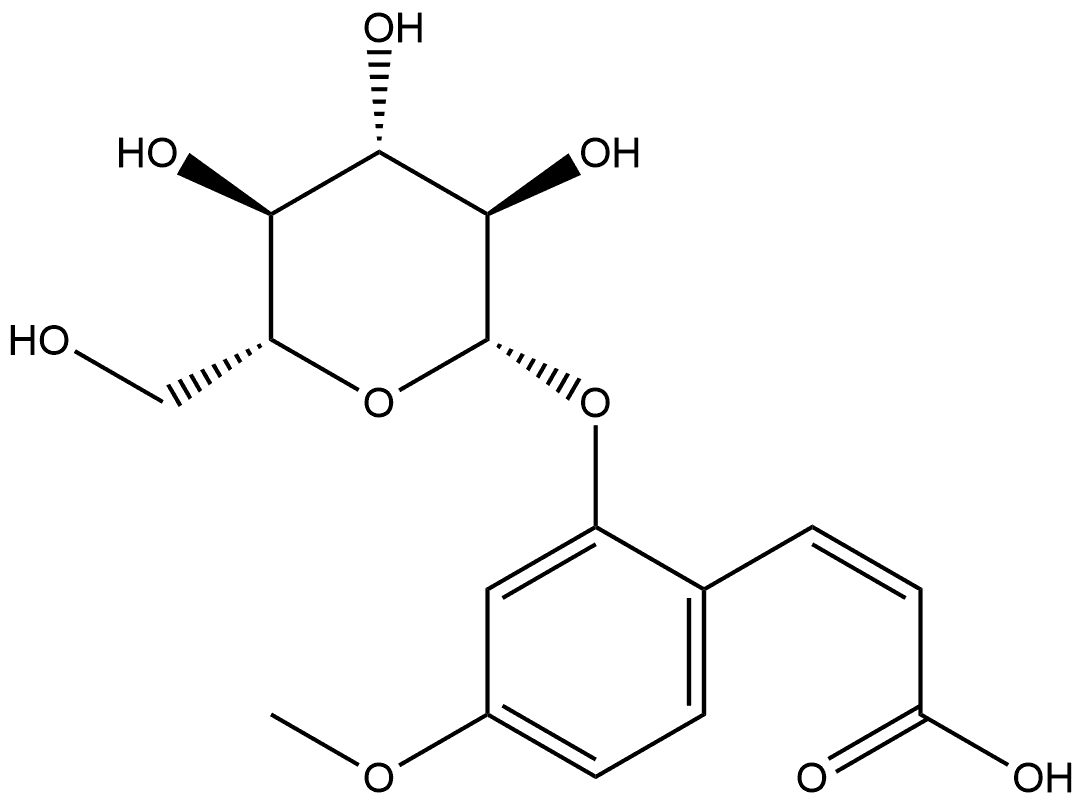 cis-2-Hydroxy 4-methoxycinnamic acid 2-glucoside Structure