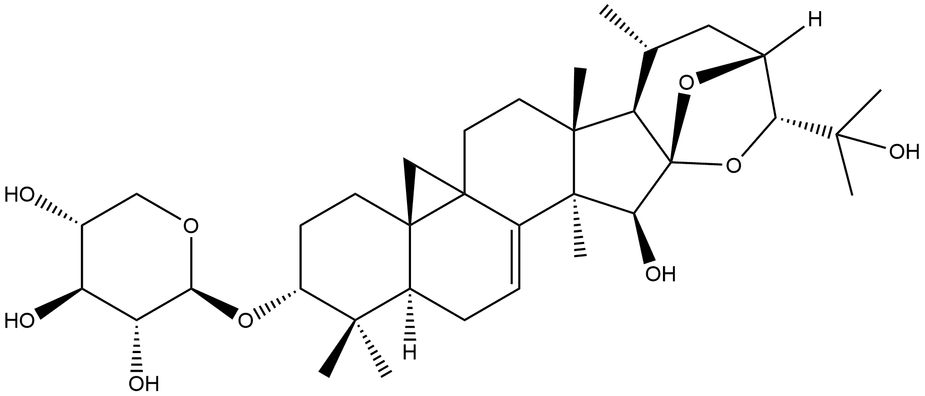 24-epi-7,8-Didehydrocimigenol 3-xyloside Structure