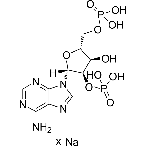 Adenosine 2',5'-diphosphate sodium Structure