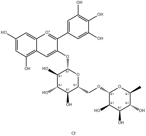 Delphinidin 3-O-rutinoside chloride Structure