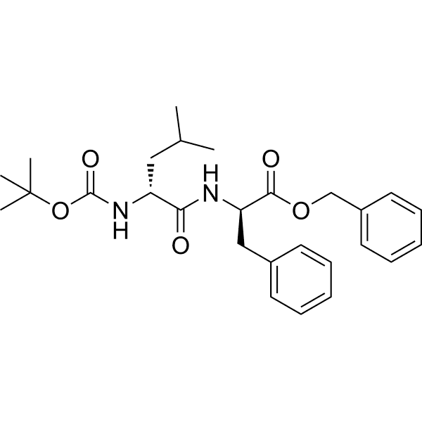 D-Phenylalanine, N-[N-[(1, 1-dimethylethoxy)carbonyl]-D-leucyl]-, phenylmethyl ester Structure