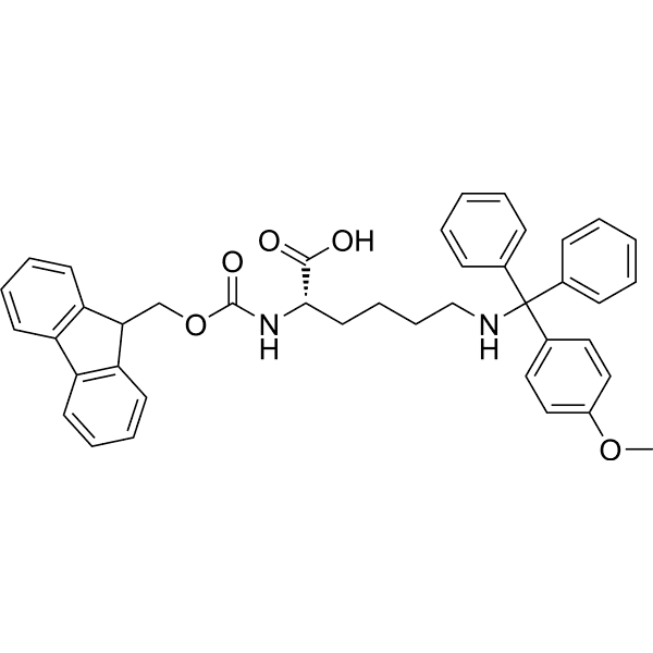 N2-(((9H-Fluoren-9-yl)methoxy)carbonyl)-N6-((4-methoxyphenyl)diphenylmethyl)-L-lysine Structure