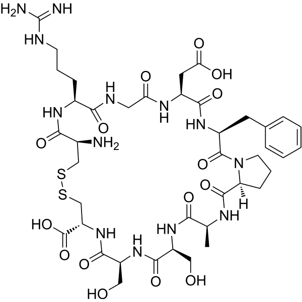 Cys-Arg-Gly-Asp-Phe-Pro-Ala-Ser-Ser-Cys (Disulfide bridge:cys1-cys10) Structure