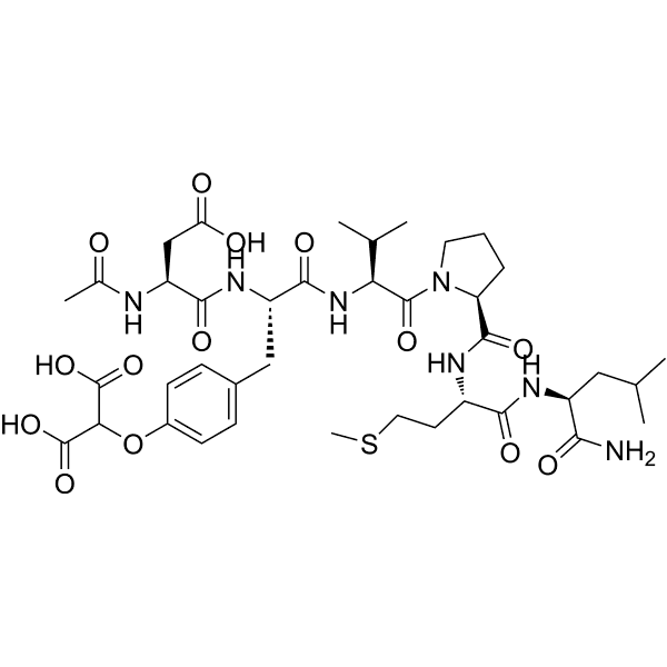 Ac-Asp-Tyr(2-malonyl)-Val-Pro-Met-Leu-NH2 Structure