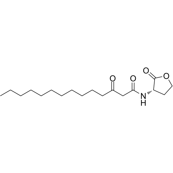 N-3-Oxo-tetradecanoyl-L-homoserine lactone Structure