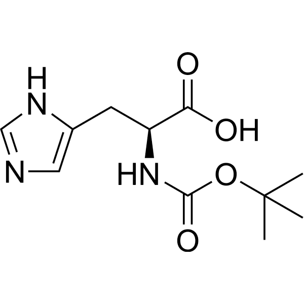 N-tert-Butyloxycarbonyl-L-histidine Structure
